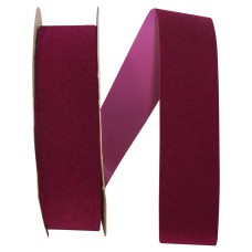 1.375 Inch Burgundy Velvet Outdoor Ribbon, 25 Yards Spool (1 Spool) SALE ITEM - MADE IN USA